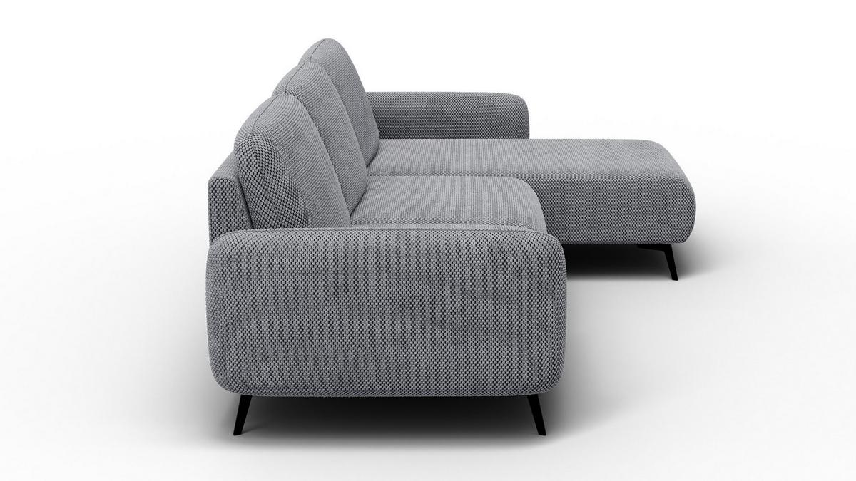 ECKSOFA FEBE 4-Sitzer rechts, grau - Schwarz/Grau, Holz/Textil (264/157cm) - Wozimo
