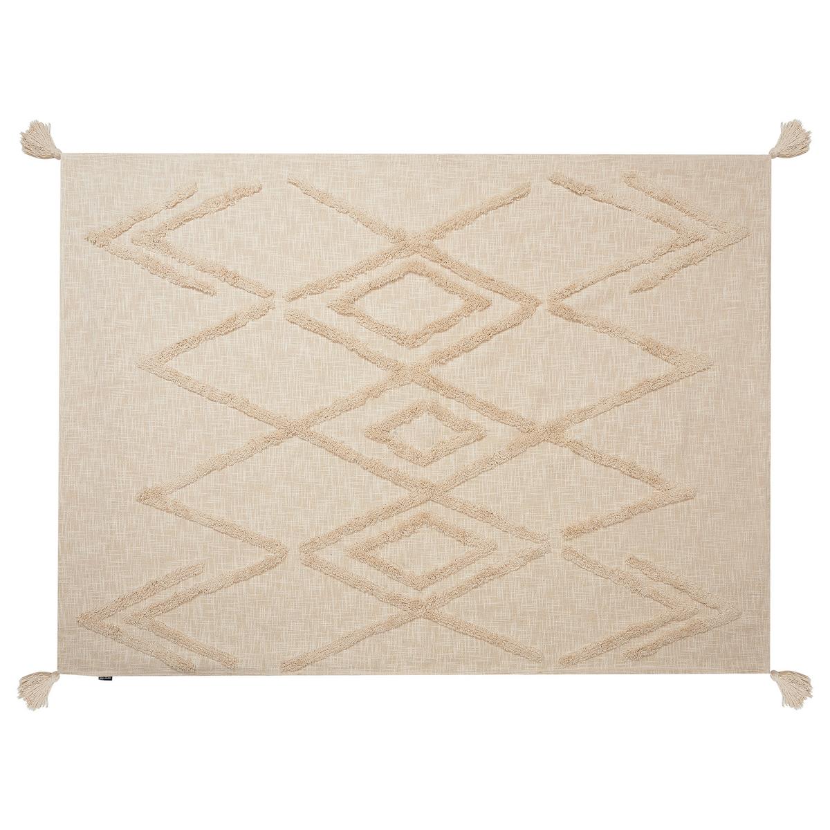 DECKE Beige Morbi 130/180 cm - Beige, Naturmaterialien/Textil (130/180cm) - Beliani