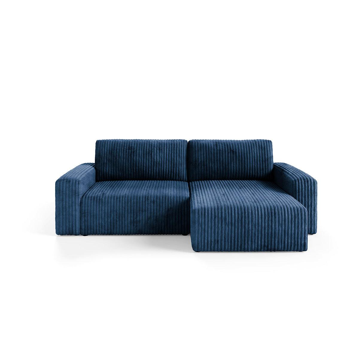 ECKSOFA Angela 3 Sitzplätze Marineblau - Blau, Holz (252/149cm) - Petits-meubles