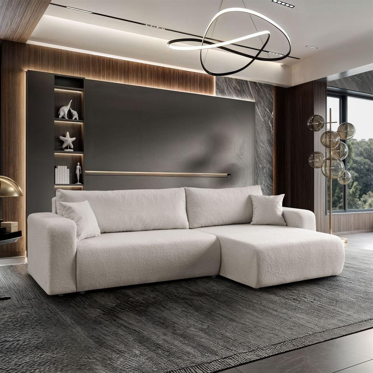 ECKSOFA VESPO XL mit Schlaffunktion und Bettzeugkasten - Beige, Textil (267/143cm) - Lookway