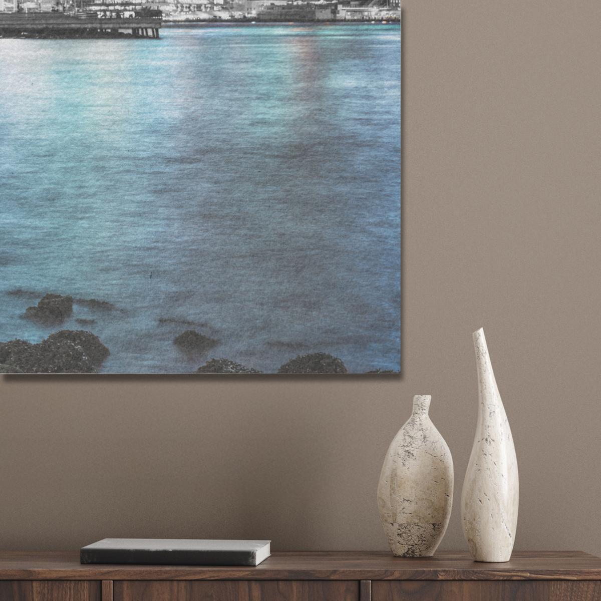 AKUSTIKBILD New York - Skyline - Stadt - Blau Wandbilder 60x80 cm - Blaugrau, Kunststoff (60/80/0.9cm) - MuchoWow