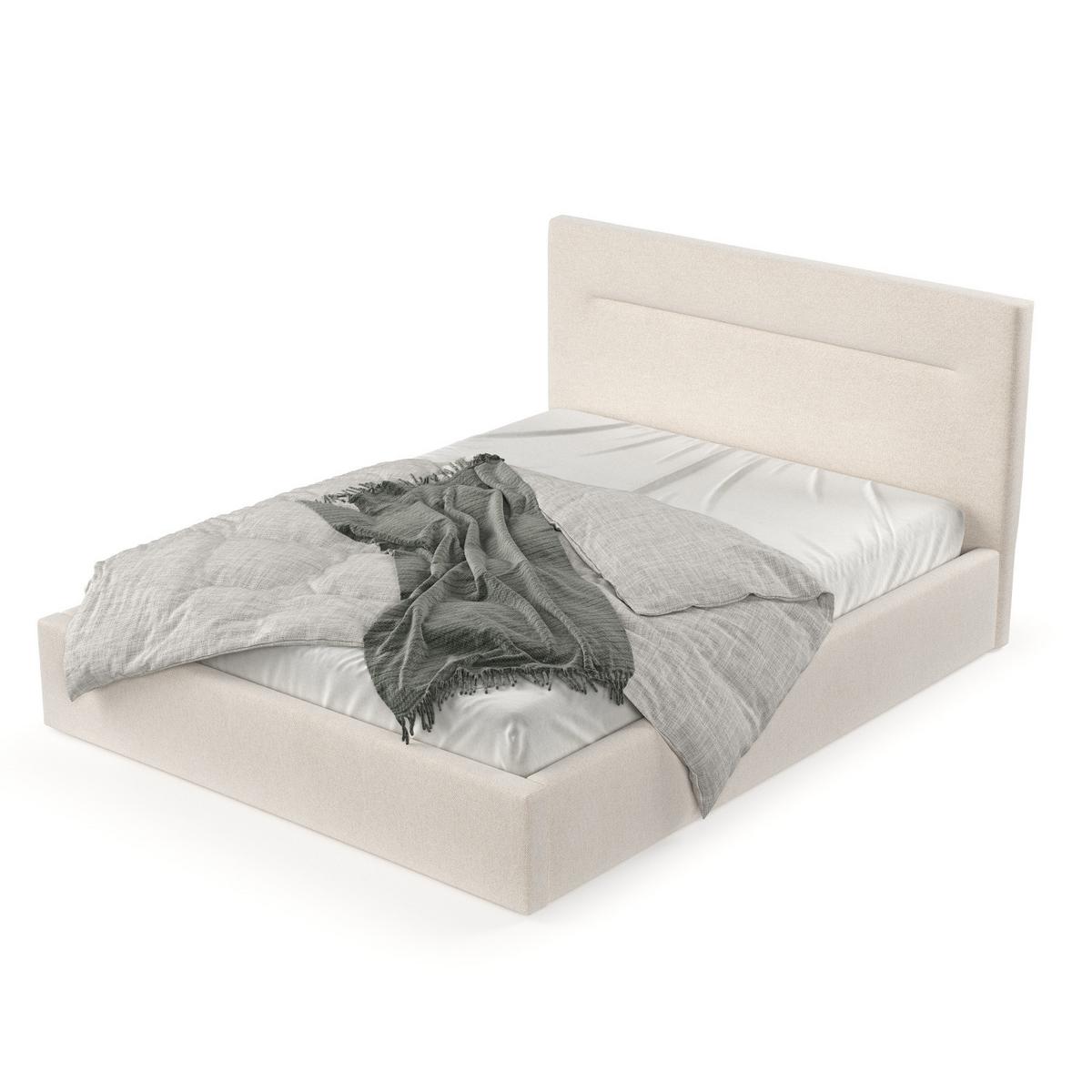 POLSTERBETT Liline 160/200 cm Ecru im Asti Stoff - Ecru/Schwarz, Holz/Holzwerkstoff (160/200cm) - AltaBeds