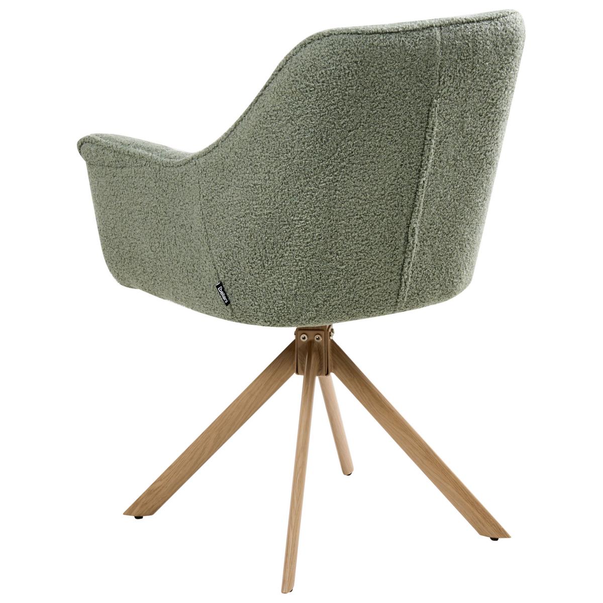 ESSZIMMERSTUHL drehbar Bouclé Hellgrün Hayden - Hellgrün, Textil/Metall (64/85/69cm) - Beliani
