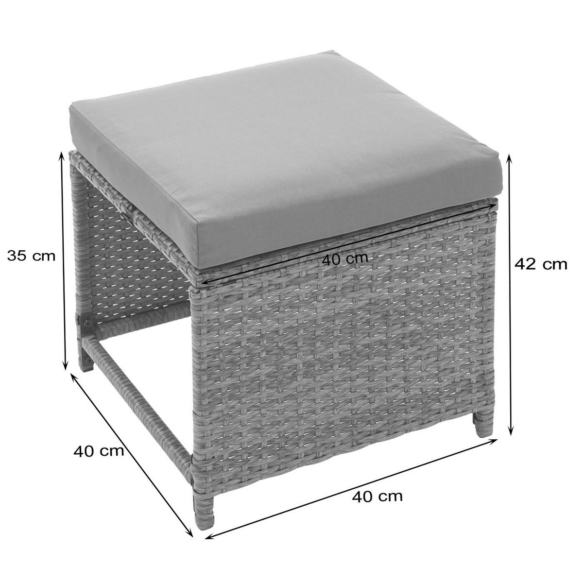 HOCKER Schwarz 2er-Set - Schwarz, Kunststoff (40/35/40cm) - MCW