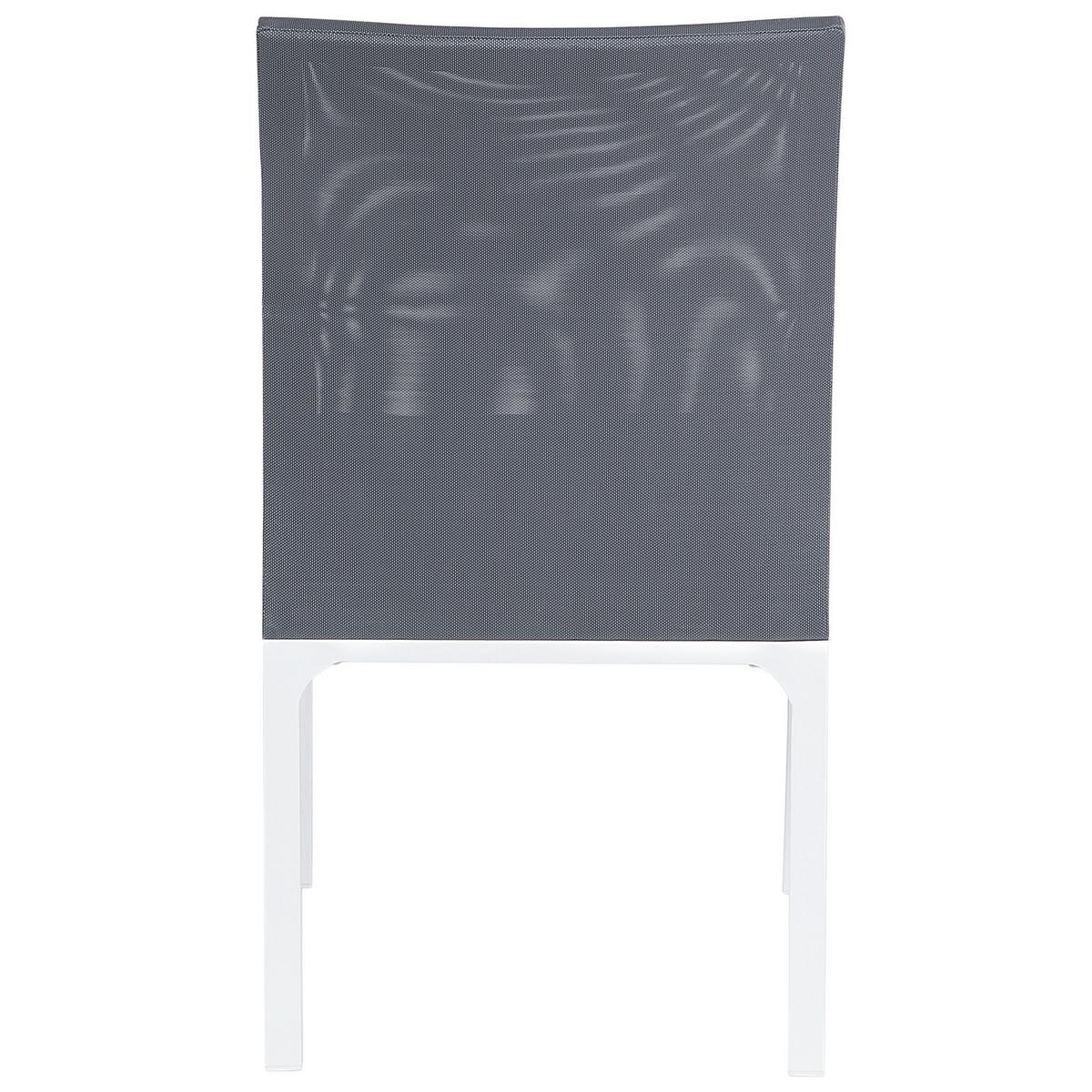 GARTENSTUHL 8er-Set Aluminium grau Bacoli - Grau, Textil (52/91/62cm) - Beliani