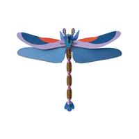 WANDDEKO Azur-Libelle 46/8 cm - Blau/Braun, Wellpappe (46/8/36cm) - Studio Roof