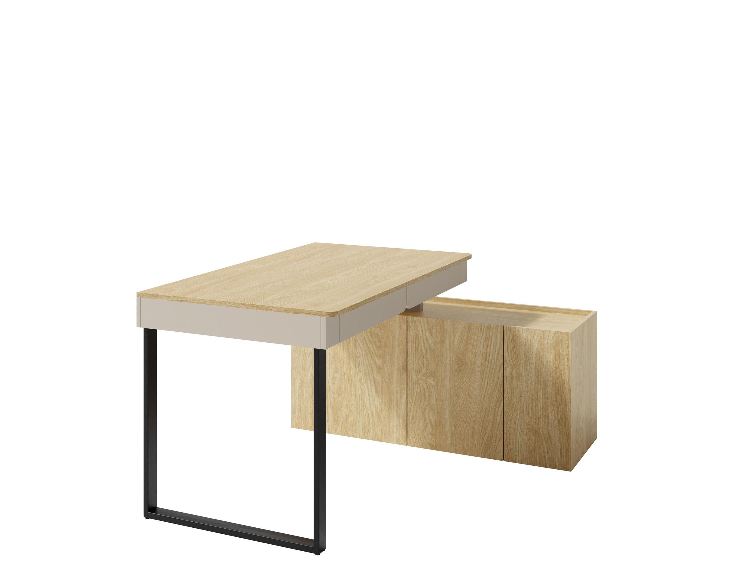 SCHREIBTISCH MURO 131x140x74,5 cm Bürotisch Computertisch, Beige - Beige, Holzwerkstoff (140/131/74.5cm) - MASSENO