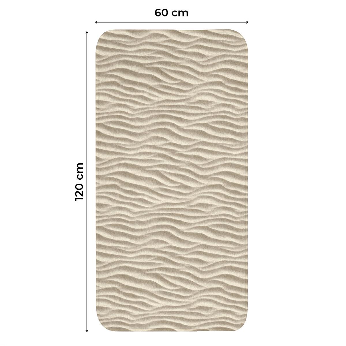 WC-VORLEGER Sand - Wellen - Beige Toilettenvorleger 60x120 cm - Sandfarben, Textil (60/1cm) - OnlyWow