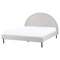 BETT mit Lattenrost 160x200 cm Grau Margut - Hellgrau, Textil (160/200cm) - Beliani