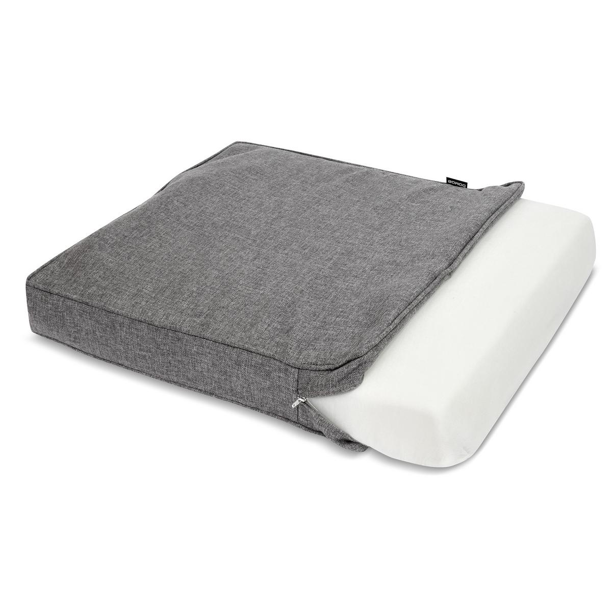 LOUNGEKISSEN Ilano Outdoor Sitz 50/50/8 cm Hellgrau - Hellgrau, Textil (50/50/8cm) - Beautissu 