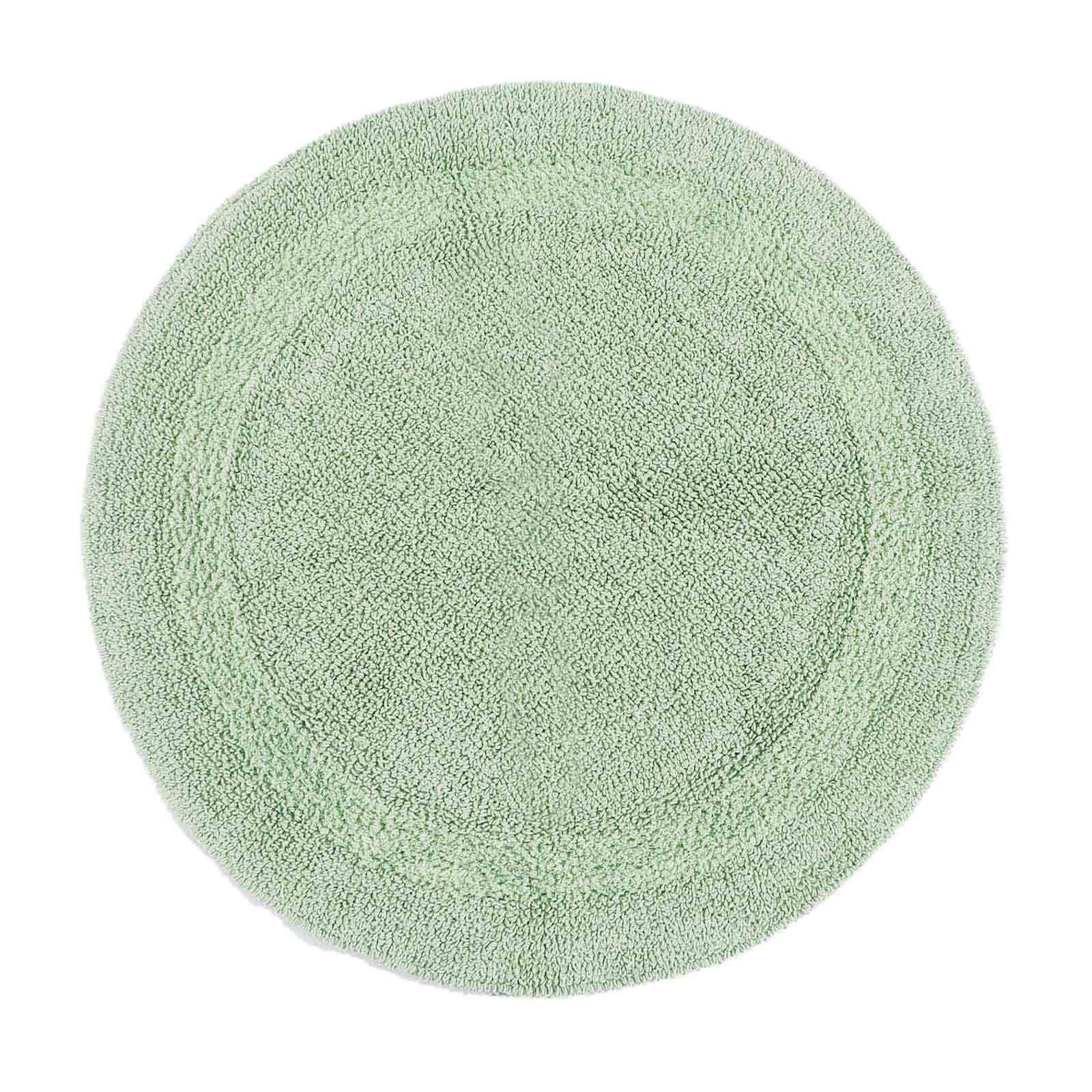BADEMATTE 80 cm rund, 100% Baumwolle, wendbar - Salbeigrün, Textil (80/80cm) - Homescapes
