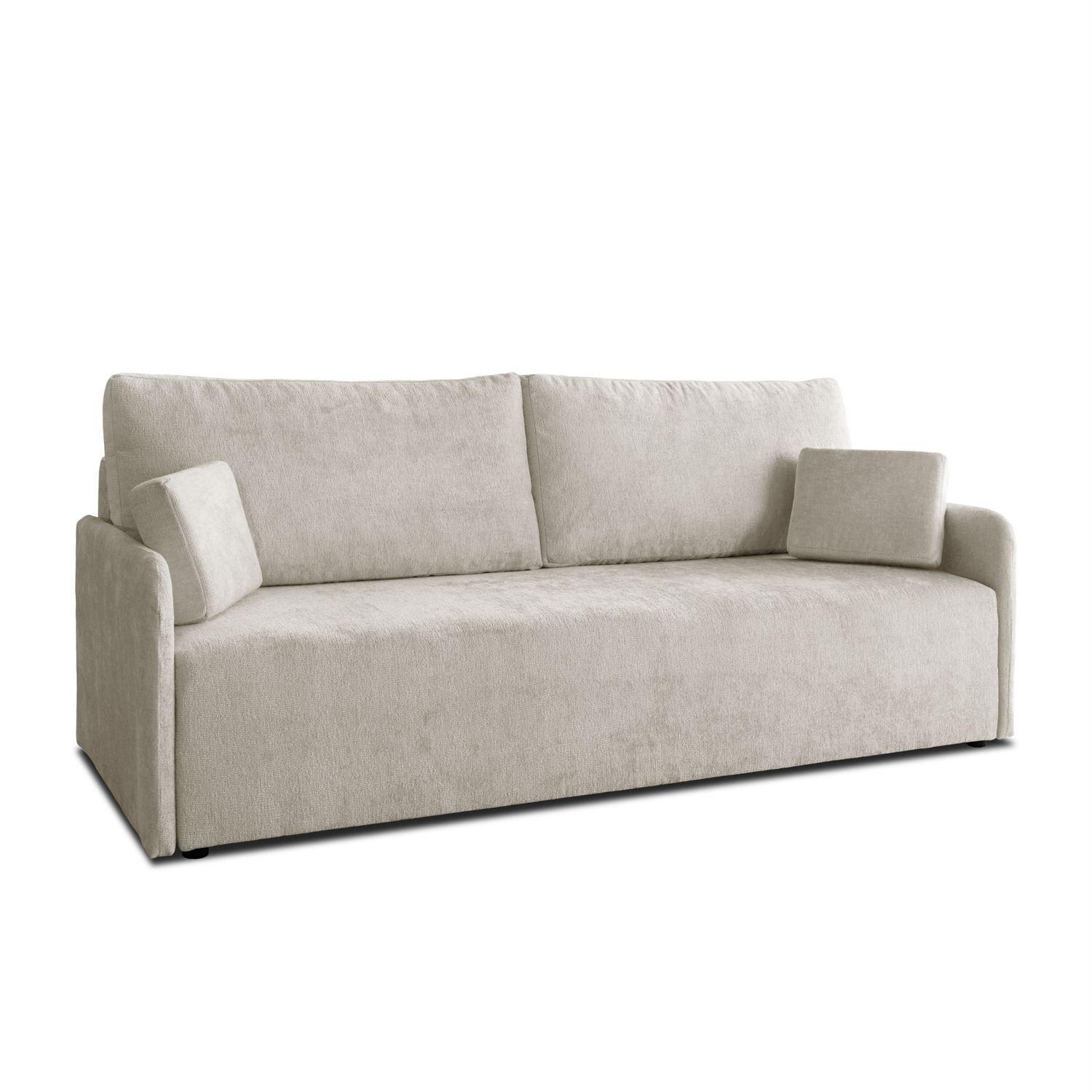 SOFA NUBO mit Schlaffunktion und Bettkasten Harmony 07 - Beige, Textil (205/91/86cm) - Lookway