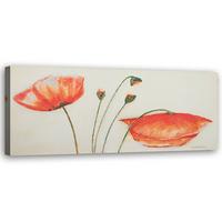 WANDBILD rote verwelkte mohnblumen - Rot, Textil (90/30cm) - Feeby