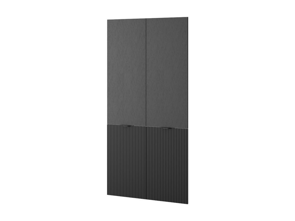 DREHTÜRENSCHRANK ATELIO 202/200/51 cm Modern Kleiderschrank 4-türig Schwarz - Schwarz, Holzwerkstoff (202/200/51cm) - MASSENO