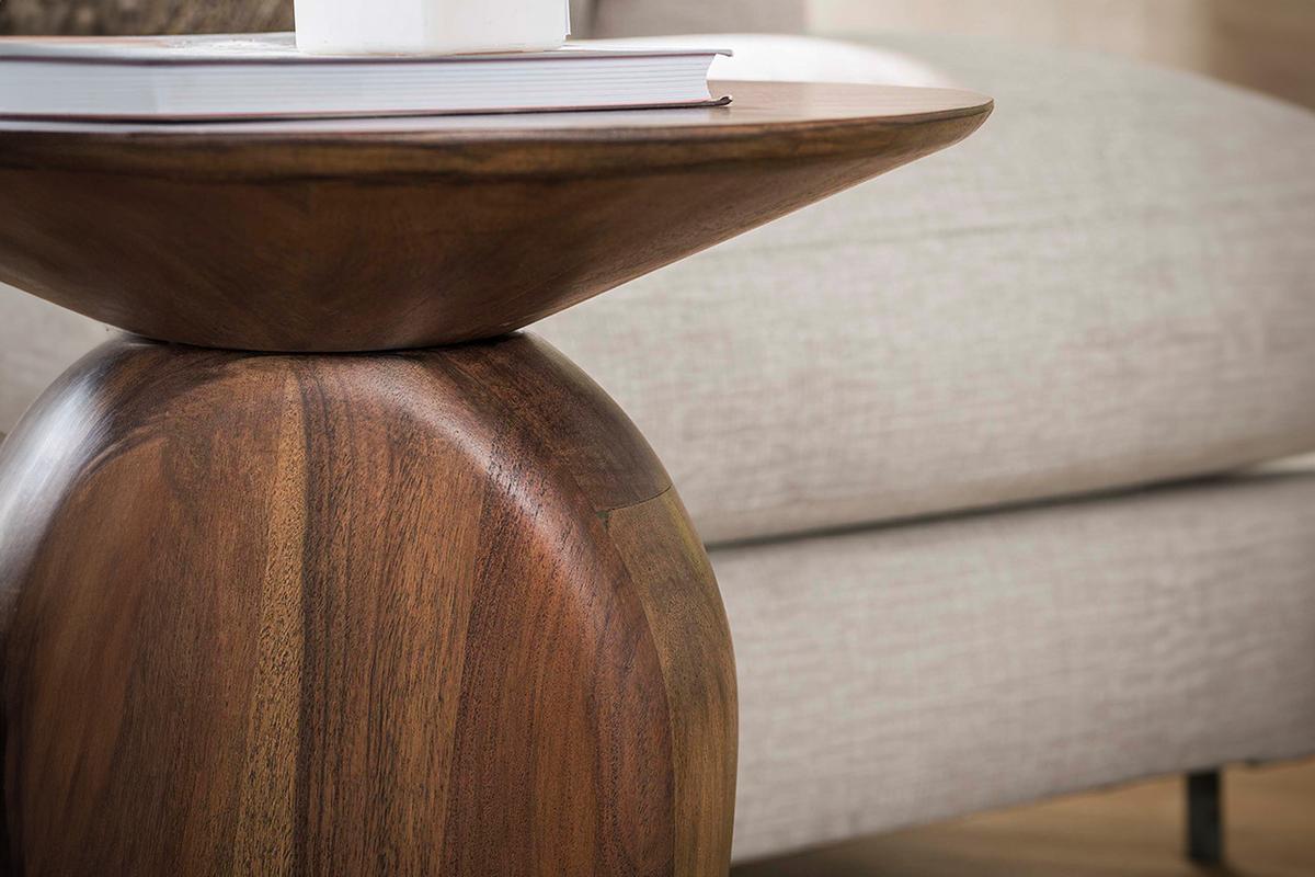 BEISTELLTISCH MINOTA Braun Akazie - Braun, Akazienholz/Holz (36/45/50cm) - KAWOLA