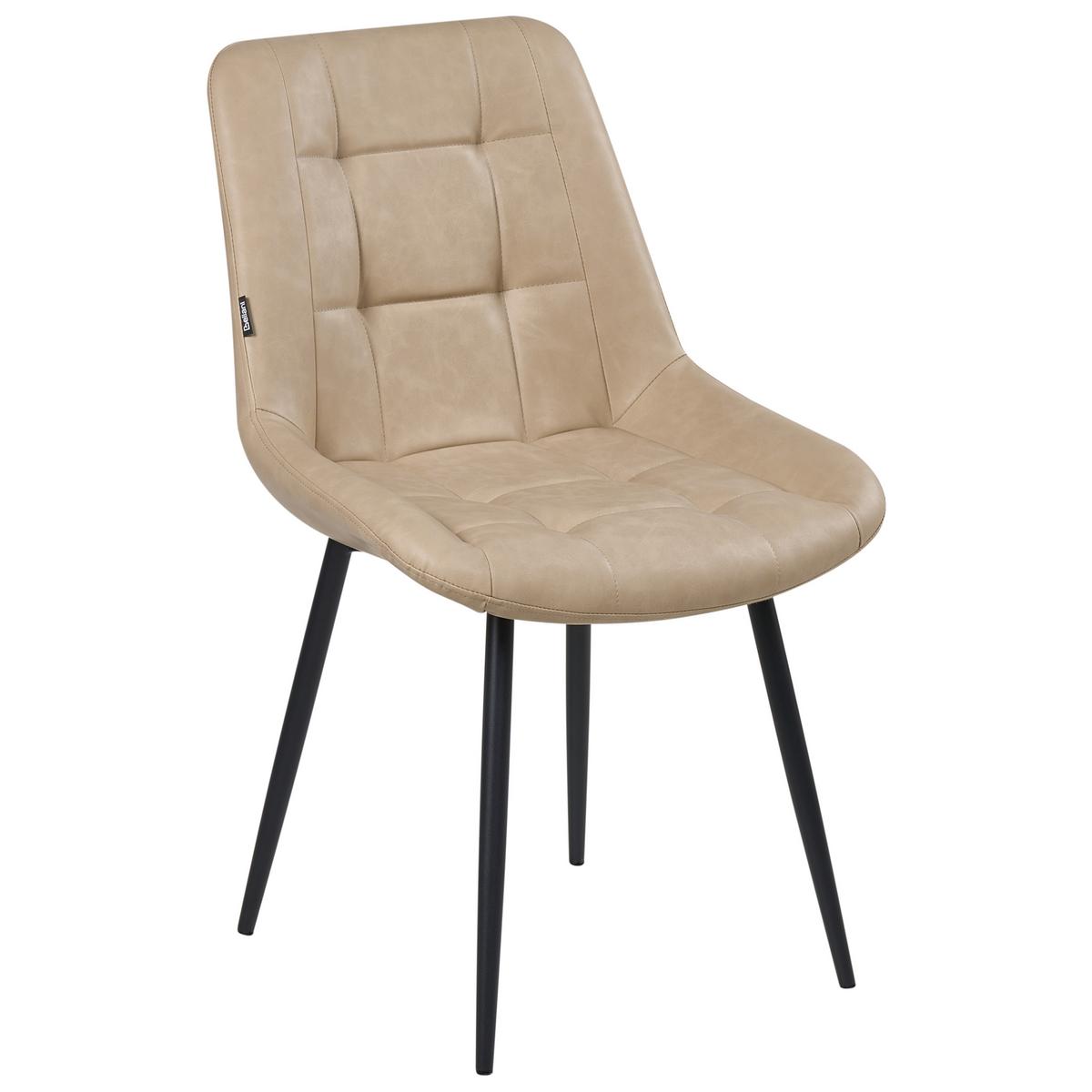 ESSZIMMERSTUHL 2er-Set Kunstleder Beige Melrose - Beige, Kunststoff (51/85/58cm) - Beliani