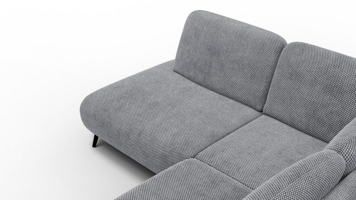 ECKSOFA FEBE 5-Sitzer links, grau - Schwarz/Grau, Holz/Textil (271/190cm) - Wozimo