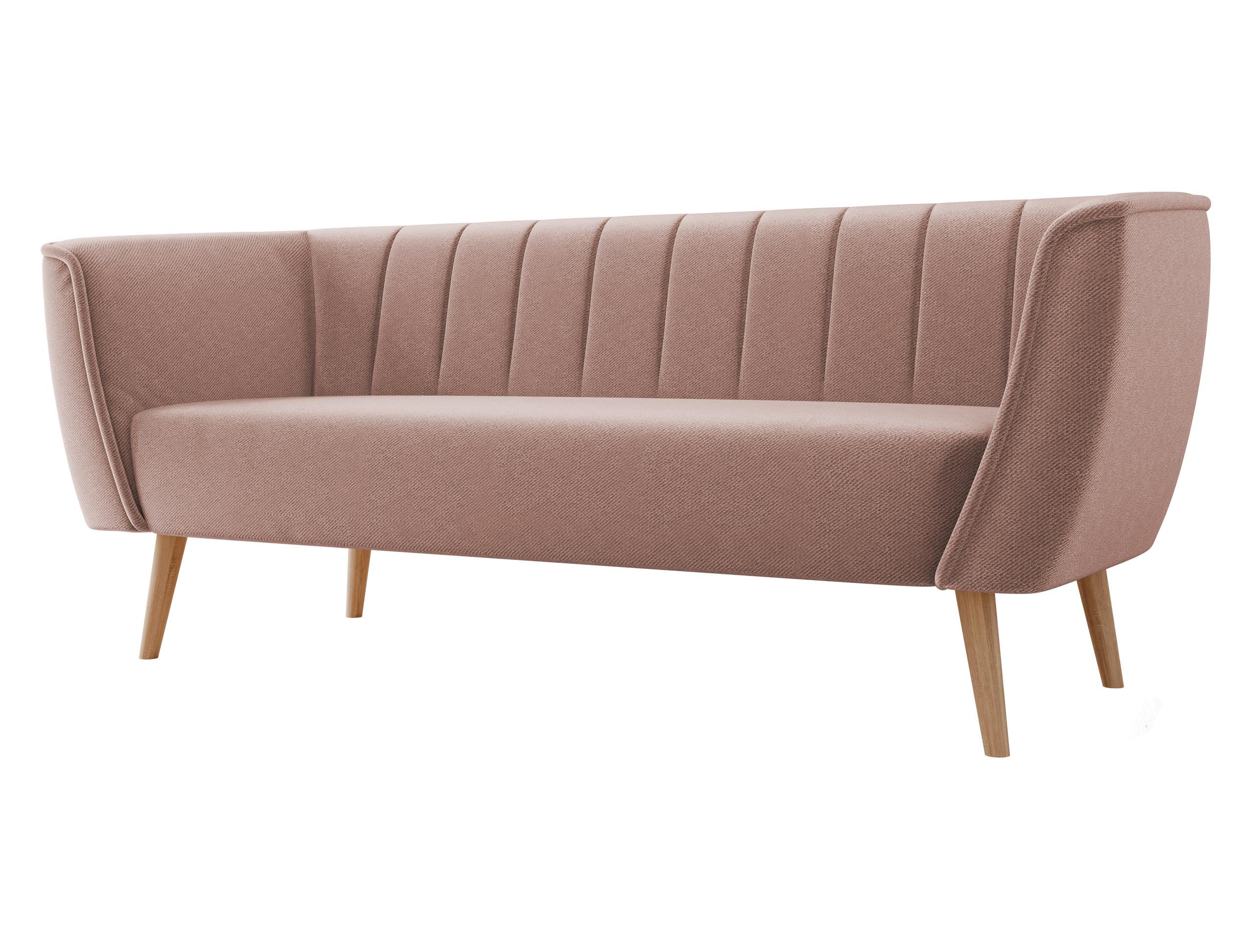 SOFA Pas 3 - Rosa/Naturfarben, Holz/Textil (182/75/74cm) - MIRJAN24