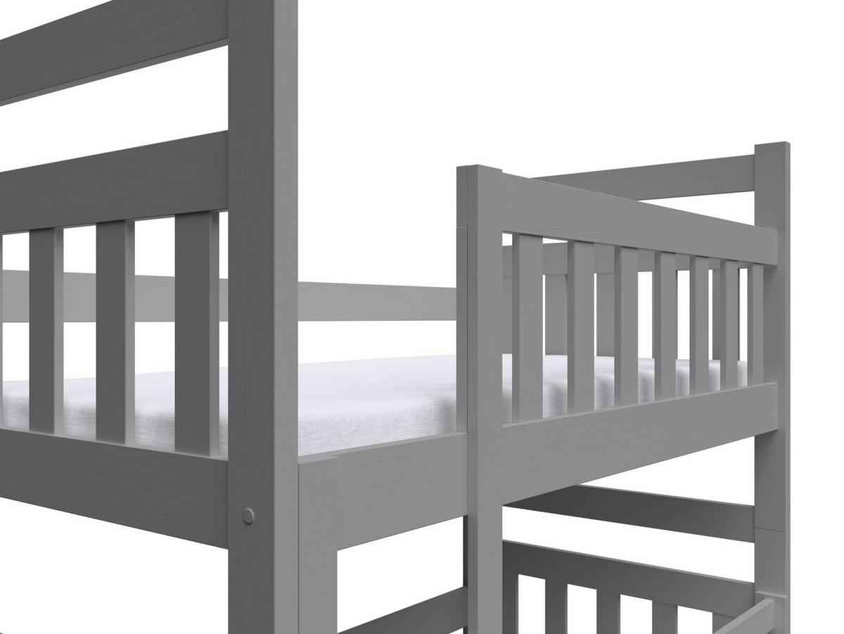 ETAGENBETT DINOS mit Bettkasten 80x160 cm Grau - Grau, Holz (80/160cm) - MASSENO