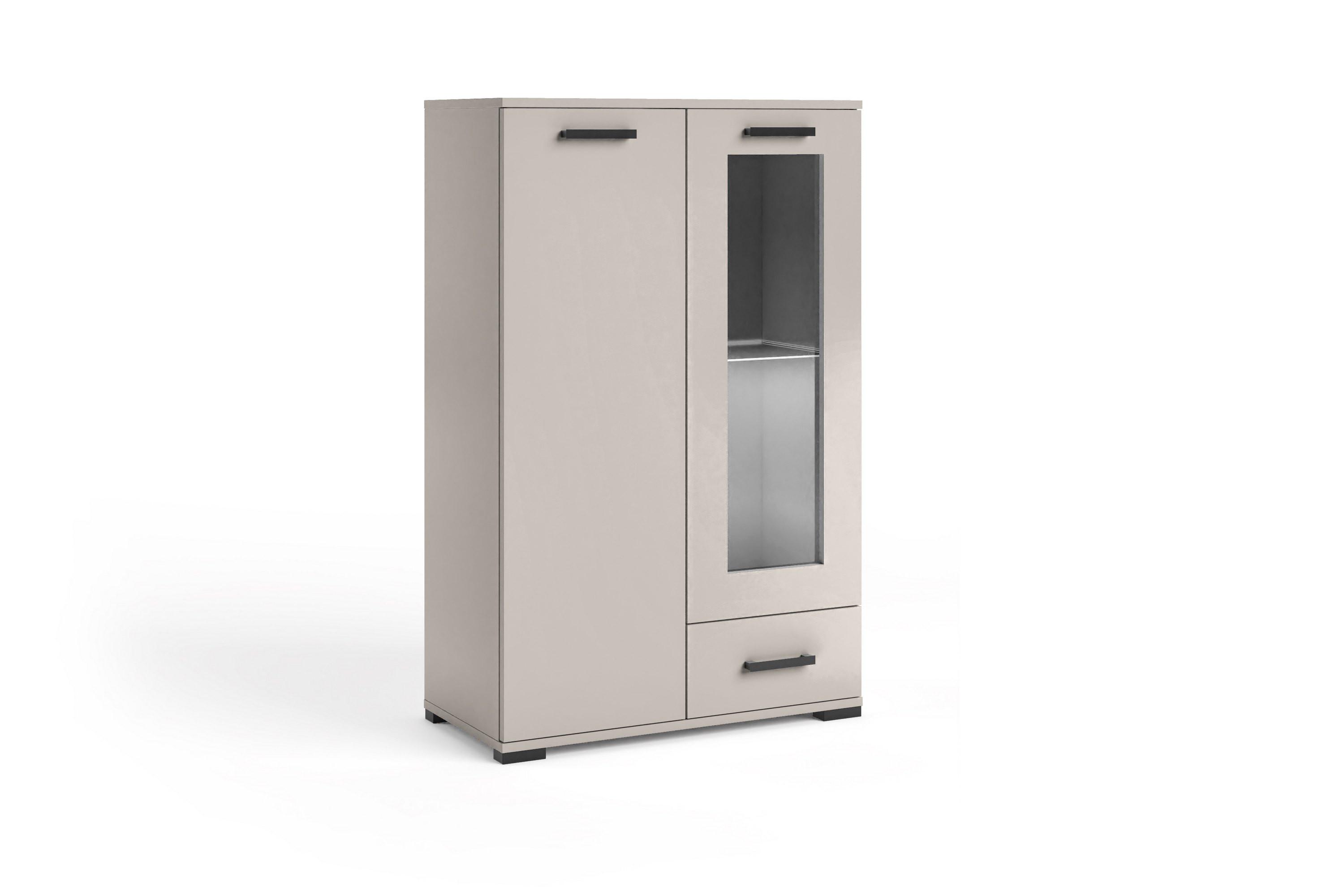 KOMMODE ALBANO 80/125/40cm mit 1 Schubladen 2 Türen Kaschmir - Kaschmir, Holzwerkstoff (80/125/40cm) - MASSENO