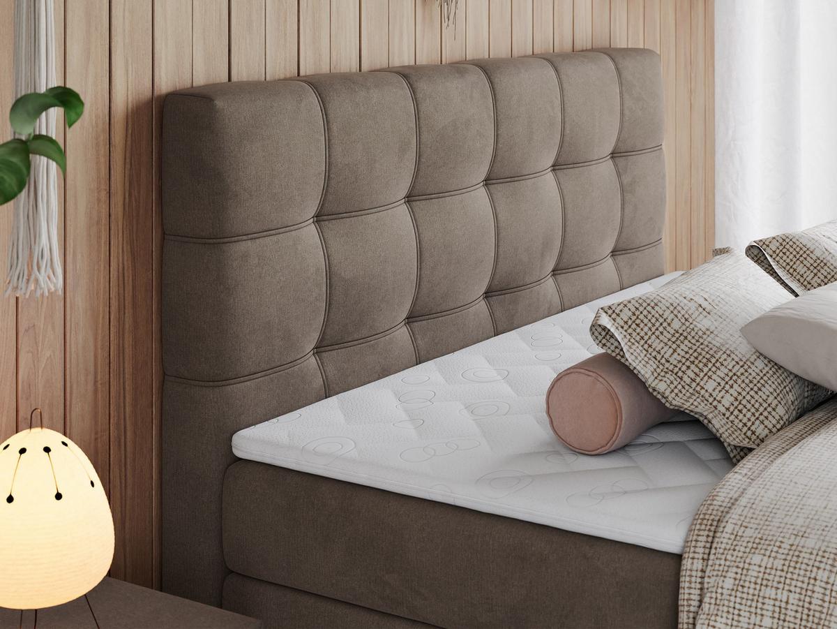 BOXSPRINGBETT ERNI KING 140/200 Braun Velvet - H3 - Braun, Holz/Textil (140/200cm) - MKS