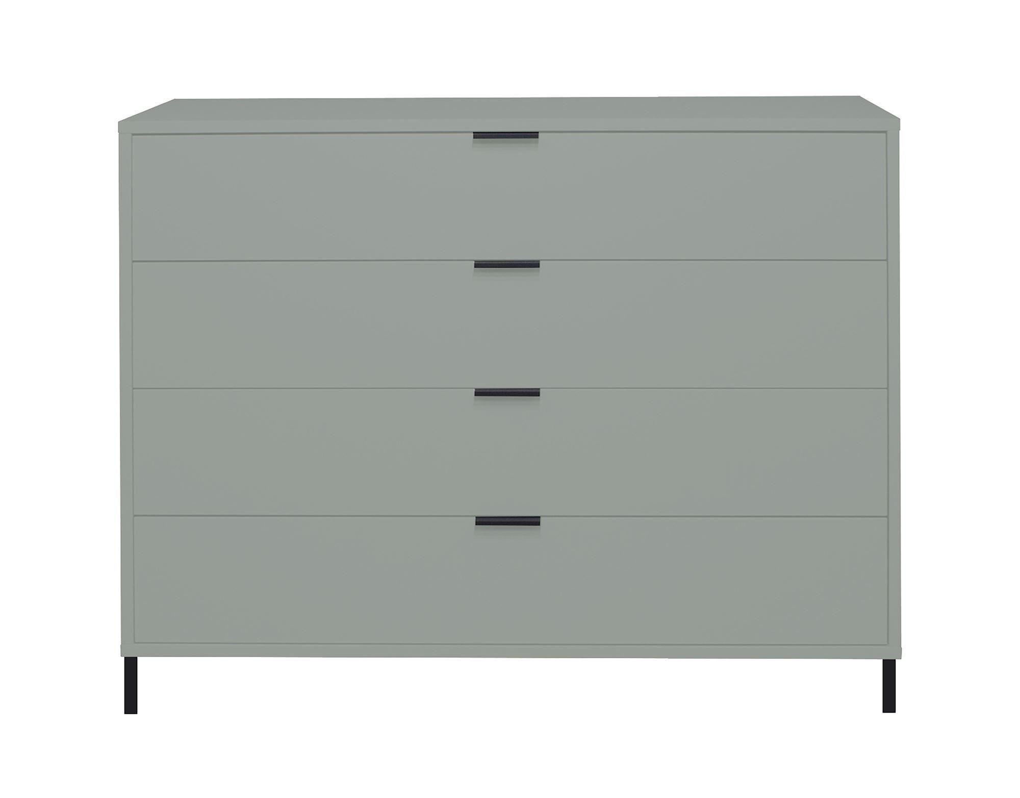 KOMMODE Erna 119x45x102 Pinie Green matt Lack - Grün, Holzwerkstoff (119/102/45cm) - 58aufmkessel