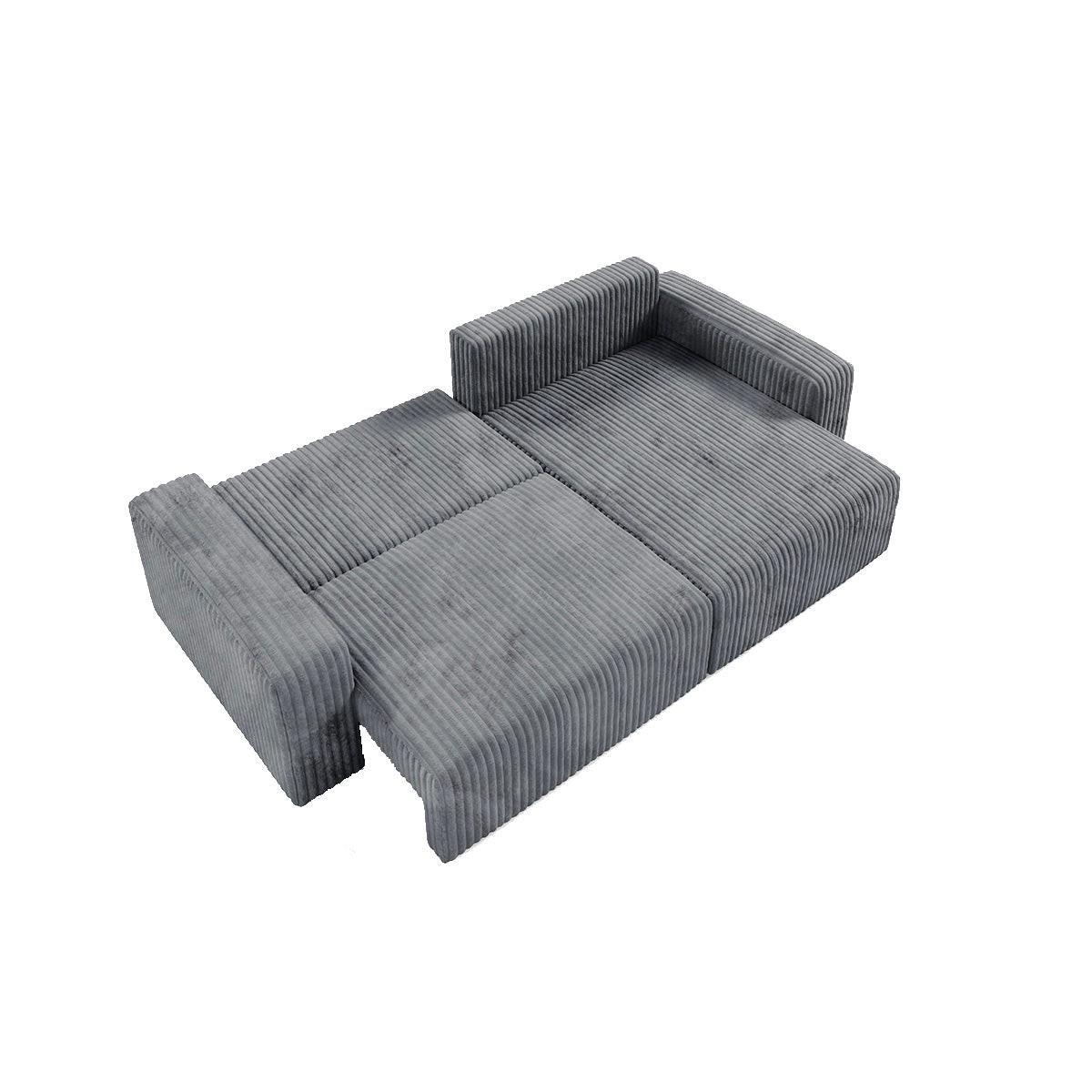 ECKSOFA Angela 3 Sitzplätze Dunkelgrau - Grau, Holz (252/149cm) - Petits-meubles