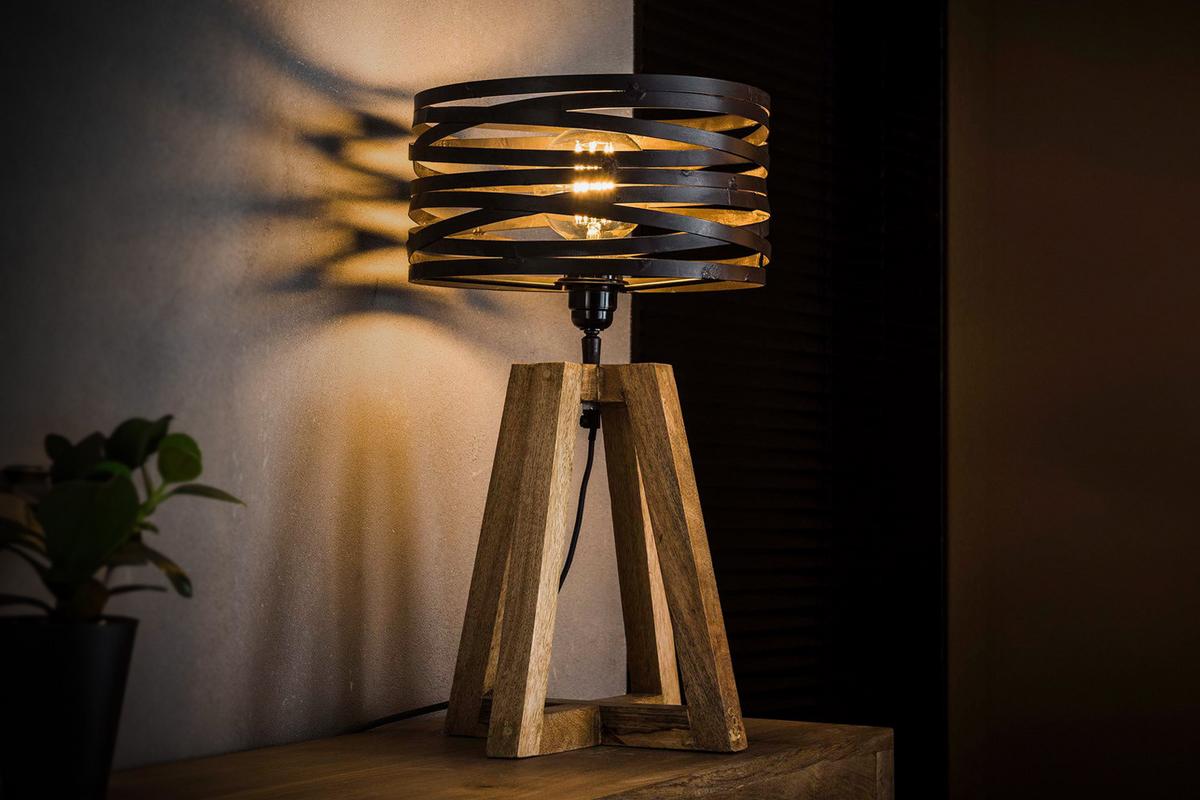TISCHLAMPE DALIAN Schwarz Holz - Schwarz, Holz (29/29/50cm) - KAWOLA
