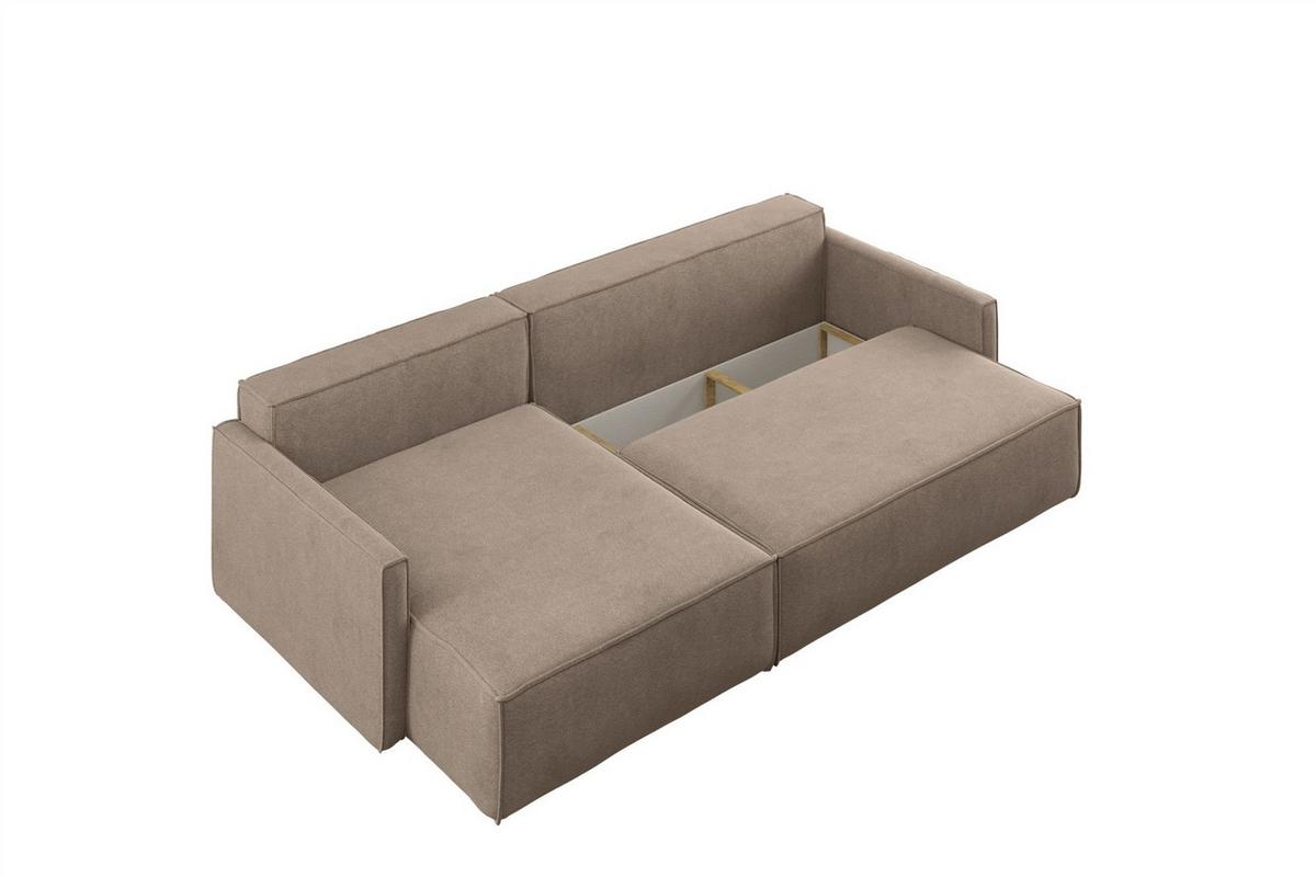 ECKSOFA Louis Salvador - Hellbraun, Holzwerkstoff/Textil (250/142cm) - Fun Möbel