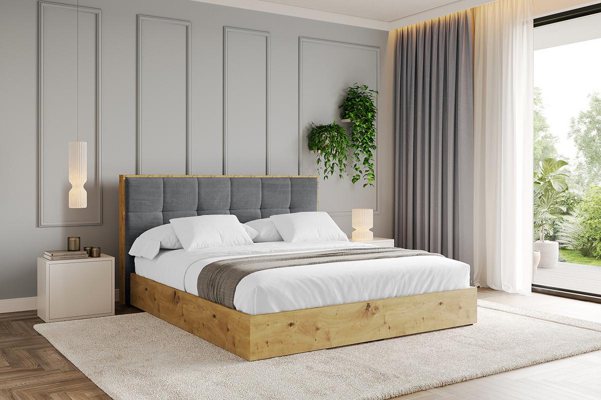 POLSTERBETT mit Bettkasten und Lattenrost, Bett mit Matratze H3/H4 - ENZO7 120x200 - Graphitfarben, Holzwerkstoff/Textil (120/200cm) - ALTDECOR