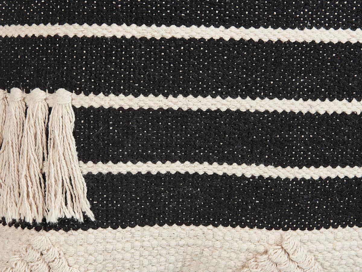 DEKOKISSEN Schwarz 50/50 cm Chittoor - Schwarz, Naturmaterialien/Textil (50/50cm) - Beliani