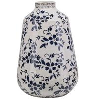 BLUMENVASE Steinzeug weiß Maroneia - Weiß, Stein (25cm) - Beliani