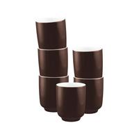 BECHER OHNE HENKEL Sento Home Pure Colors Chocolate Brown 400 ml 6er Set - Dunkelbraun, Keramik (0.4L) - Seltmann Weiden