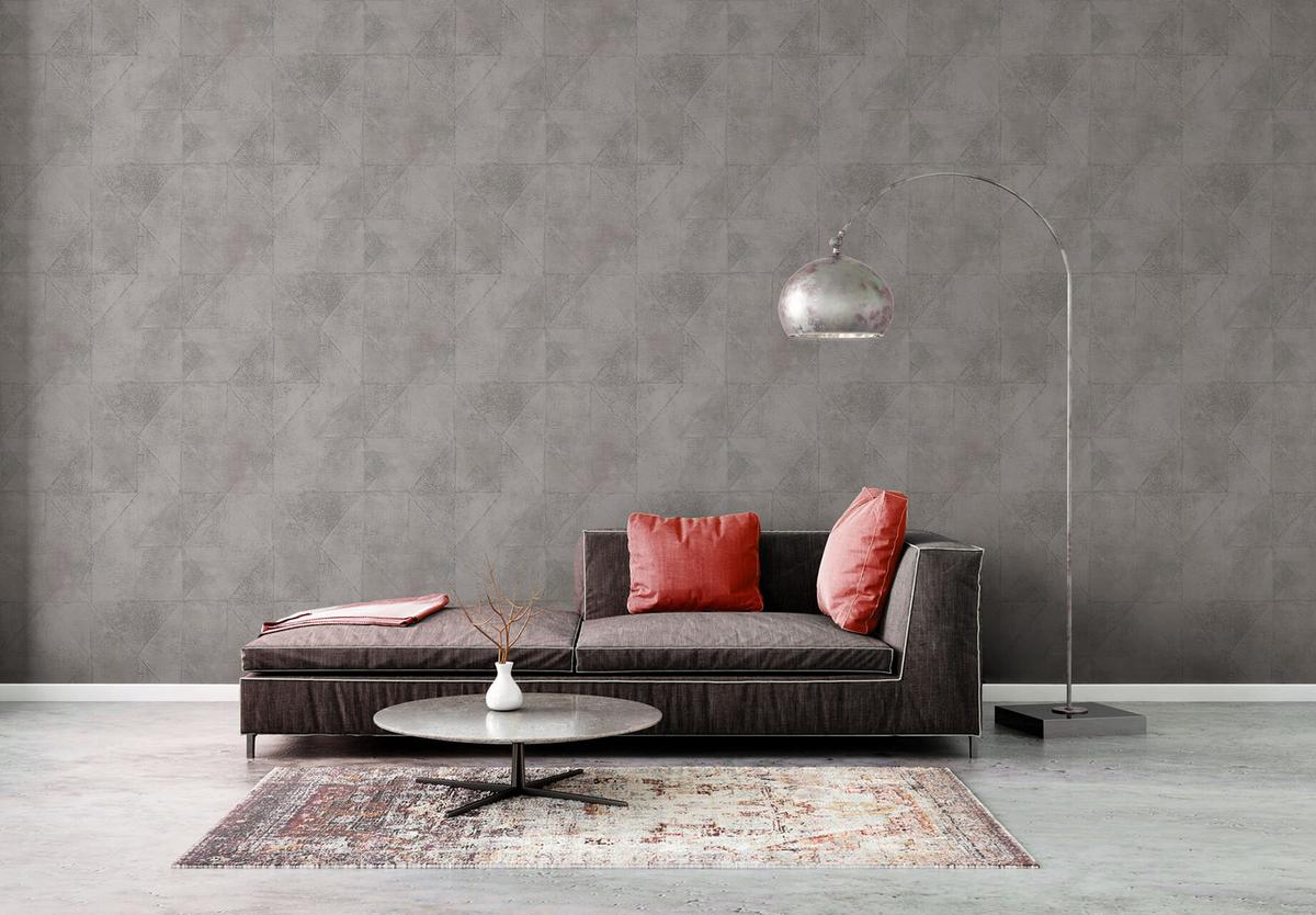 VLIESTAPETE Grau 53/1005 cm - Silberfarben, Kunststoff/Textil (53/1cm) - KUNSTLOFT