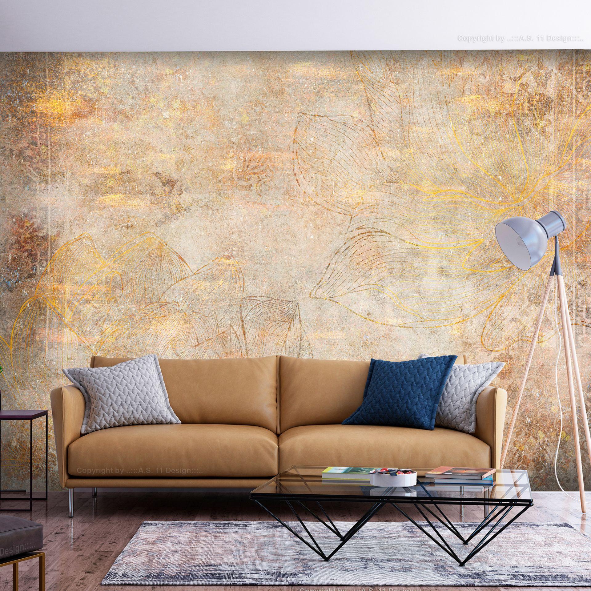 SELBSTKLEBENDE FOTOTAPETE 441/315 cm - Goldfarben/Braun, Kunststoff/Textil (441/1cm) - KUNSTLOFT