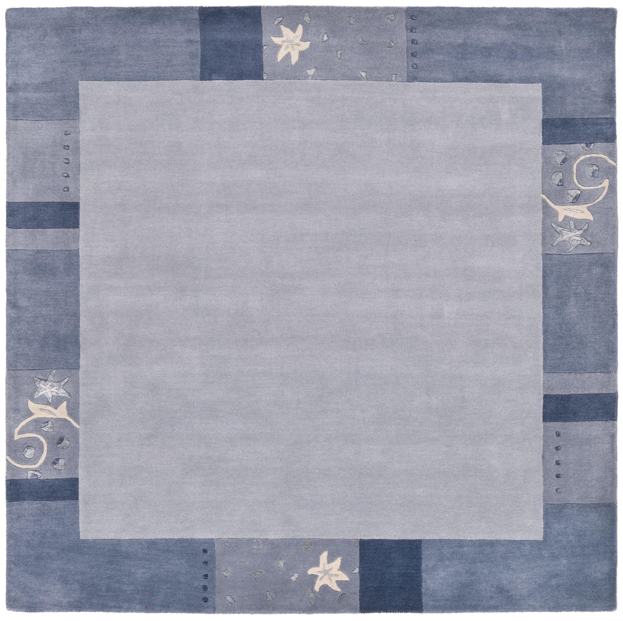 HANDTUFTTEPPICH Royal Ganges 200x200 cm - Hellblau, Textil (200/200cm) - THEKO