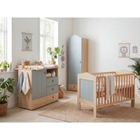 BABYZIMMER Set Roofy 3-tlg. - Salbeigrün/Eichefarben, Leder/Holz (1/1/1cm) - arthur berndt