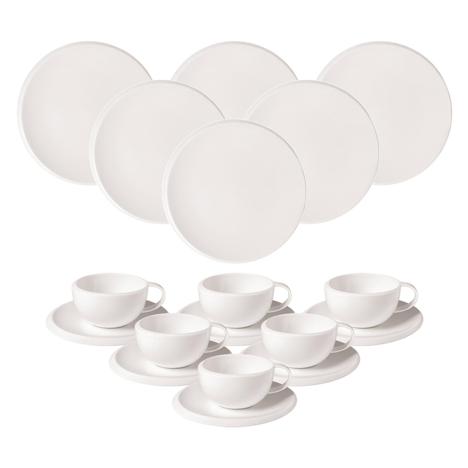 KAFFEESERVICE NewMoon weiß 18er Set - Weiß, Keramik (2/2/2cm) - Villeroy & Boch