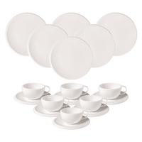 KAFFEESERVICE NewMoon weiß 18er Set - Weiß, Keramik (2/2/2cm) - Villeroy & Boch