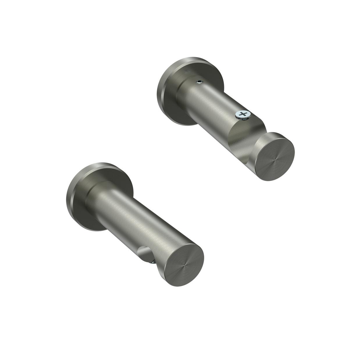 GARDINENSTANGE INNENLAUF Platon Santo 320 cm (geteilt in 2 x 160 cm), 1-läufig, 20 mm Ø Edelstahl-Optik - Edelstahlfarben, Metall (320cm) - INTERDECO