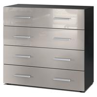 KOMMODE Pavos Sandgrau Hochglanz - Sandfarben, Holzwerkstoff (76/72/35cm) - Vladon