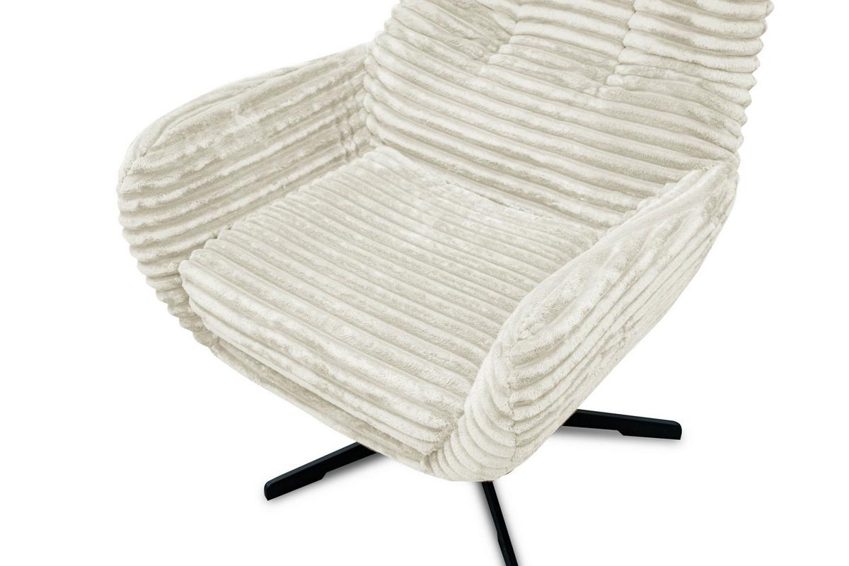 SESSEL MONACO 1-Sitzer, Cordstoff ecru - Ecru/Schwarz, Holz/Textil (74/116/84cm) - Courtois Laville