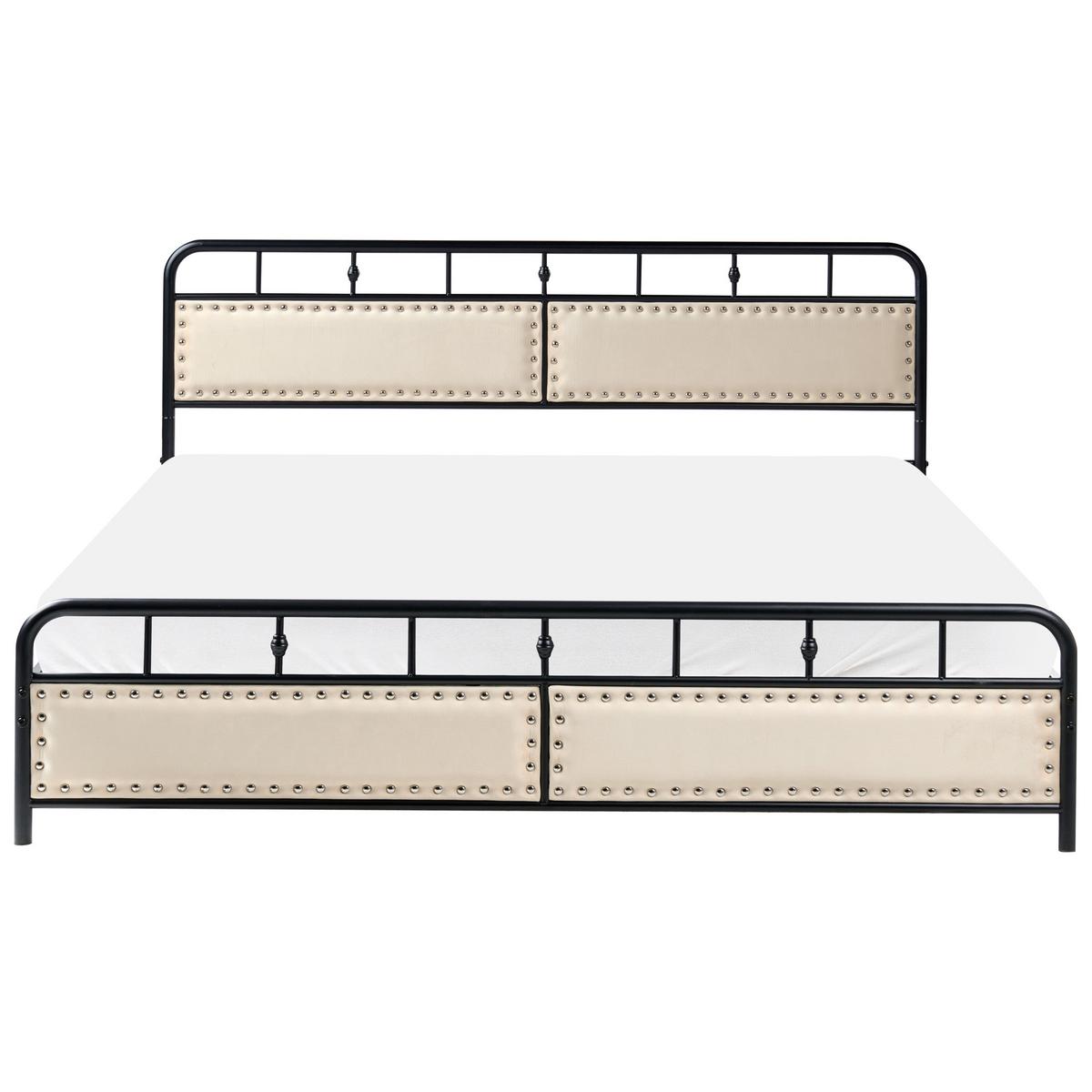 BETT mit Lattenrost 180/200 cm Eisen Schwarz Breuillet - Schwarz, Metall (180/200cm) - Beliani