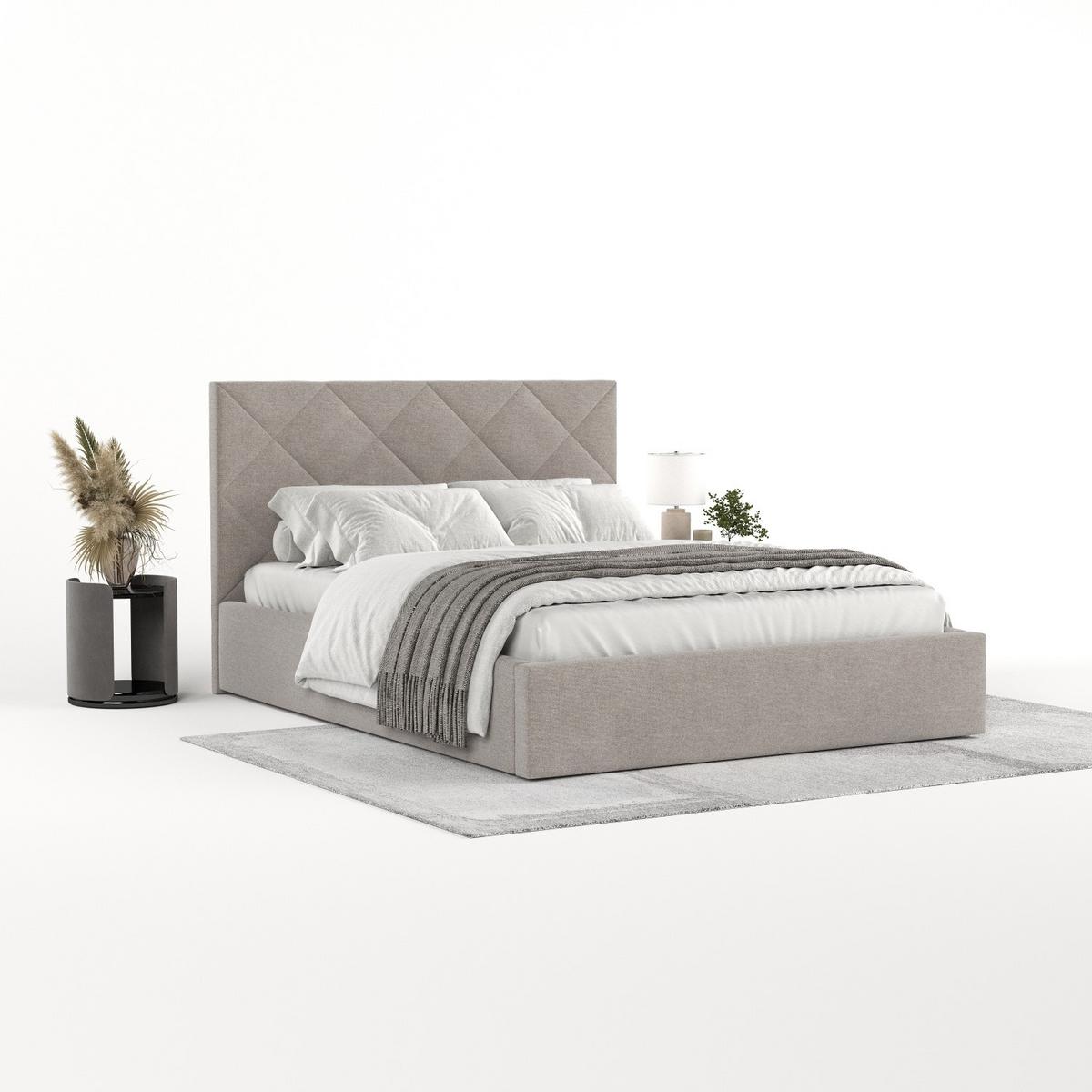 POLSTERBETT Torno 160/200 cm Beige im Asti Stoff - Beige/Schwarz, Holz/Holzwerkstoff (160/200cm) - AltaBeds