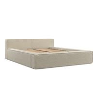 POLSTERBETT Casto mit Stauraum 160/200 cm Hellbeige im Blur Stoff - Beige/Schwarz, Holz/Holzwerkstoff (160/200cm) - AltaBeds