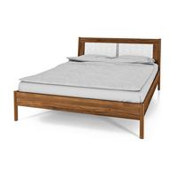 BETT MIT RATTANKOPFTEIL INA 200x210 Wildeiche - Alteiche, Holz (200/210cm) - byoak
