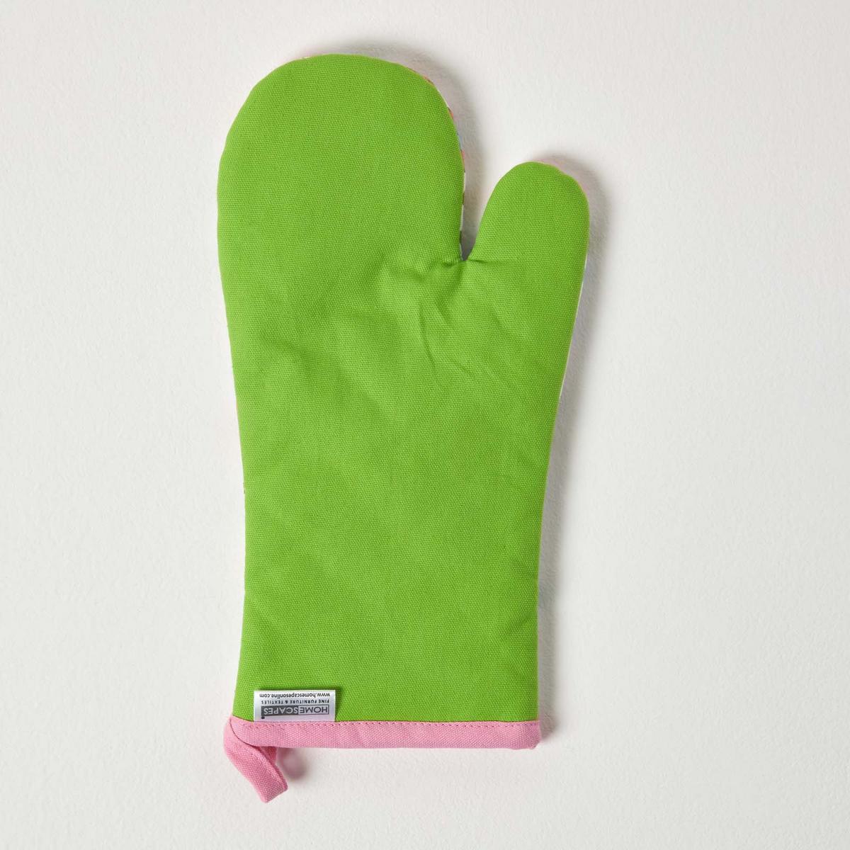 OFENHANDSCHUH Retro-Blumen 18/32 cm, Baumwolle wattiert - Multicolor, Textil (18/32cm) - Homescapes