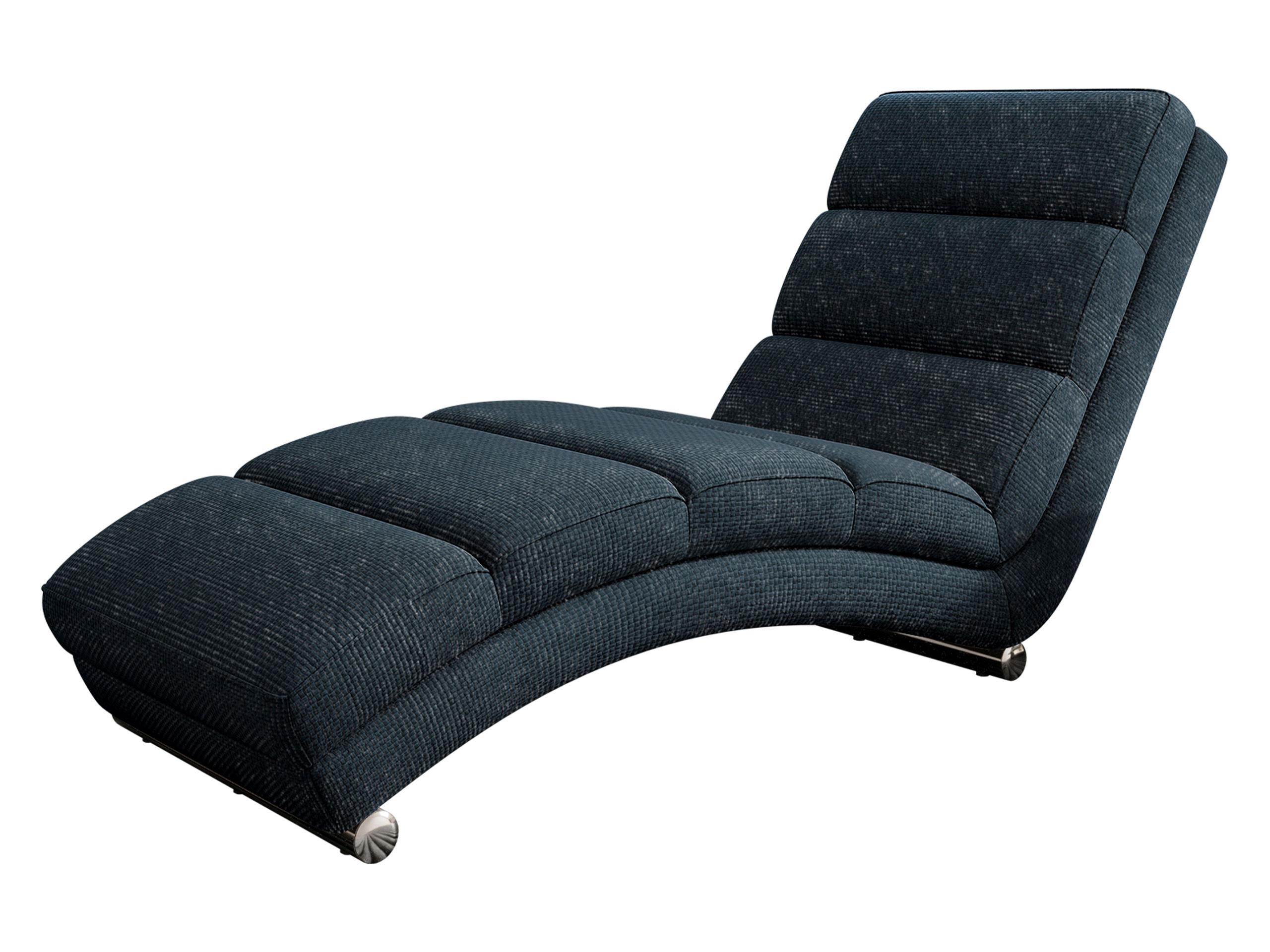 RELAXLIEGE Holiday Premium - Blau/Chromfarben, Holz/Textil (62/84/180cm) - MIRJAN24