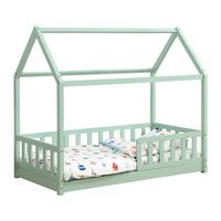 KINDERBETT Marli mit Matratze mint 80x160 cm - Grün, Holzwerkstoff (80/160cm) - Juskys