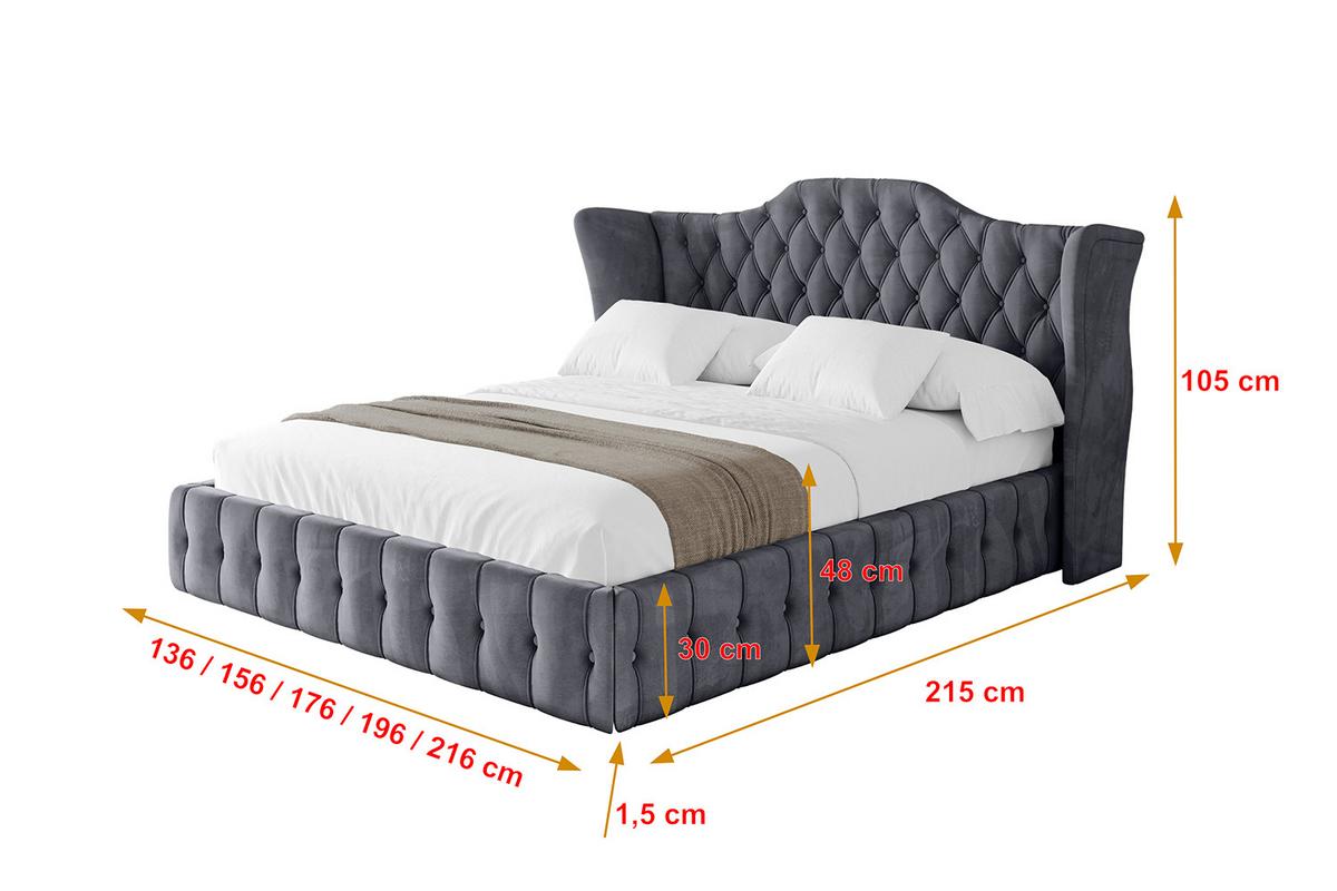 POLSTERBETT mit Bettkasten und Lattenrost, Boxbett ohne Matratze - MODY 120x200 Dunkelgrau - Dunkelgrau, Holzwerkstoff/Textil (120/200cm) - ALTDECOR